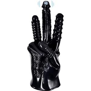 OnundOn Vibratore per dita medie, dildo vibrante, guanti per masturbazione, impermeabili, in lattice, fetish, guanti multifunzione (1 guanto per la mano destra)