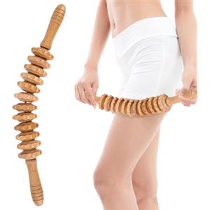 Zhufas Massaggiatore Anticellulite, Massaggiatore Cellulite Gambe, Rullo Massaggio Cellulite, Rullo per Fascia in legno di Faggio, Massaggiatore Gambe (12 Giri)