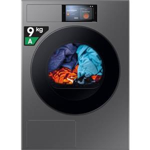 Samsung Asciugatrice Bespoke AI DV90F09F4S/U3, 9 kg, Pompa di Calore, Wifi, Controllo Vocale, Display AI Home, AI Dry, Carica Frontale, 60L x 85H x 60P cm