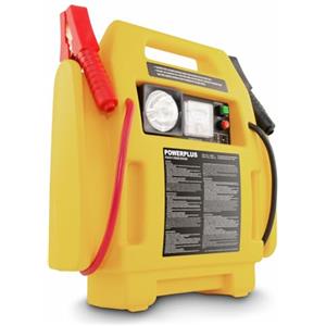 Powerplus Powerstation 4 in 1 POWX411 - Kit di soccorso per auto, diesel, moto, 1600 cc, alimentazione 7000 mAh, compressore da 17 bar, luce da 3,6 W