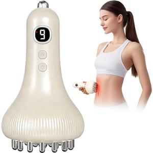 Zinueen Massaggiatore elettrico per drenaggio linfatico a 9 marce, senza fili e portatile per anticellulite, modellazione del corpo e rilassamento della fascia, ideale per pancia, braccia, gambe