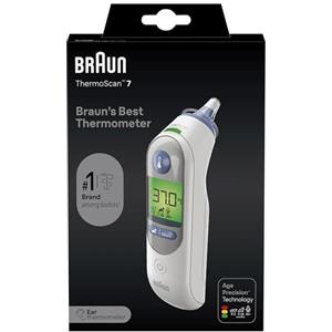 Braun ThermoScan 7 Termometro auricolare, Tecnologia Age Precision, Display digitale con codifica a colori, Adatto a neonati e bambini, Marchio #1 tra i dottori 1