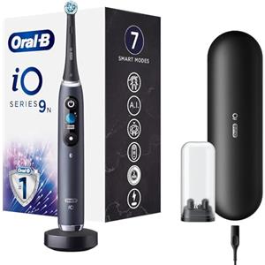 Oral-B iO - 9n - Spazzolino Elettrico Ricaricabile, 1 Spazzolino Nero Esclusivo Con Tecnologia Magnetica Rivoluzionaria, Display A Colori, 1 Testina, 1 Custodia Da Viaggio Con Caricatore