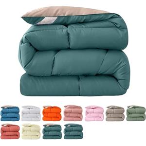 Fnyopki Piumino in Piuma d'oca per Tutte le Stagioni, Piumino Letto Matrimoniale, Piumone Invernale Leggero e Calda, Trapunta in Piuma d'oca (Dark Green A 220x240cm 2kg)