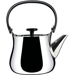 Alessi Cha NF01 - Teiera a Induzione di Design in Acciaio Inossidabile 18/10 e Resina Termoplastica, Lucido