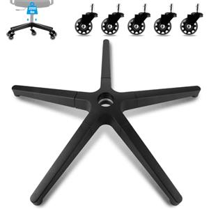 SHUESS Base stabile per sedia da ufficio 70 cm per molla a gas 50 mm con ruote 11x22 mm Nero, struttura pentagonale in metallo, base a carico pesante fino a 1000 kg per sedia da gaming, sedia da