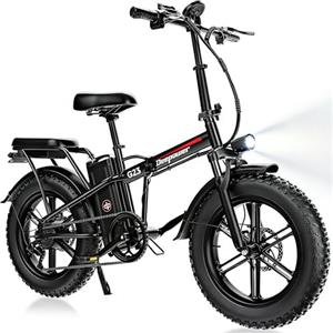 DEEPOWER G23 Bicicletta Elettrica Pieghevole da Montagna, Pneumatici Larghi 20 x 4, Batteria Rimovibile 17Ah/25Ah/35Ah, Autonomia 50-150 KM, 7 Velocità, Display LCD, Sospensione Completa