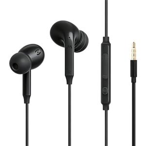 MAS CARNEY Cuffie con Filo Jack 3,5mm per Apple iPod MP3 PC Gaming SONY PS5 | isolamento acustico passivo, cuffie con filo e microfono con controllo volume, inclusi puntali silicone S/M/L, cavo da 120 cm