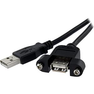 StarTech.com USBPNLAFAM3 Cavo Prolunga USB 2.0 per Montaggio a Pannello di Tipo A/A, F/M, 91 cm, Nero