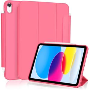 Koze Custodia per iPad A16 11a Generazione 11 Pollici 2025/ iPad 10a Gen 10,9 2022 con Chiusura Magnetica, a tre pieghe Supporto, Cover Retro in TPU Morbido con Portapenne,Rosso