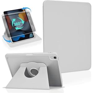 Koze Custodia Girevole 360° per iPad Air 11 pollici M4 2026/M3 2025/M2 2024 & iPad Air 10,9 5a/4a generazione con Portapenne, Cover Rotante Supporto Retro Acrilico Trasparente Antiurto, Grigio