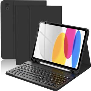 TQQ Cover con Tastiera per iPad A16 11 Generazione 2025/10 Generazione 2022 | Italiano QWERTY Layout, Con Portapenna, Tastiera Bluetooth Staccabile Compatibile con iPad A16 11/10 Generazione