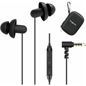 Hearprotek 2 Paia Auricolari per dormire, Comodo in-Ear Cuffie Antirumore con Microfono e Controllo del Volume, Tappi per le orecchie con Jack da 3,5 mm per l'insonnia, traversine laterali, Russare