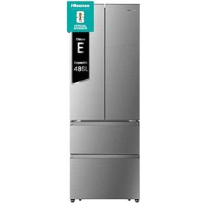 Hisense RF632N4BCE Frigorifero French Door, 485 Litri, Ridotta Profondità 70 Cm, Inox, Total No Frost, Classe Energetica E