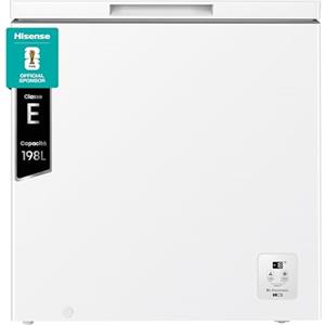 Hisense FT200N1AWE NUOVO Congelatore a pozzo 198 litri, Display Led, Super Silenzioso 40 db, classe E, (L*P*A): 78,7×55,9×85,8 cm, Bianco