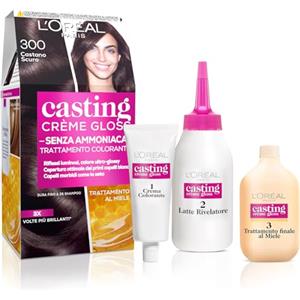 L'Oreal Paris L'Oréal Paris Colorazione Capelli Casting Crème Gloss, Tinta Colore Trattamento senza Ammoniaca per una Fragranza Piacevole, 300 Castano Scuro