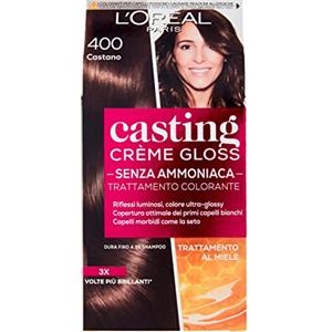 L'Oreal Paris L'Oréal Paris Colorazione Capelli Casting Crème Gloss, Tinta Colore Trattamento senza Ammoniaca per una Fragranza Piacevole, 400 Castano