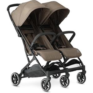 Deryan Passeggino Doppio Rolo X2 - Passeggino Gemellare Leggero, Pieghevole con Una Mano, Compatto e Reclinabile - Fino a 50 Kg (Hazel, X2)