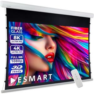 ESMART Expert XTR schermo tensionato, larghezza totale 297 cm, telo: bianco | Area di proiezione 266 × 149 cm, formato 16:9, telo bianco per home cinema e presentazioni, telecomando incluso