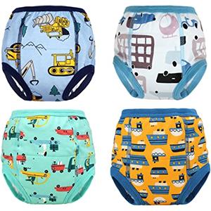 FLYISH DIRECT Confezione da 4 Mutandine di Apprendimento - Pantaloni da Addestramento per Neonati in Cotone Mutandine di Apprendimento per Bambini