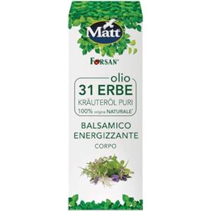 Matt Forsan, Olio 31 Erbe Balsamico, 100 ml | Tradizione Erboristica Forsan, Ideale per un'Azione Defaticante del Corpo, Effetto Balsamico e Rinfrescante