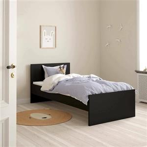 Dmora Struttura per letto, colore nero opaco, cm 96 x 80 x 196.6