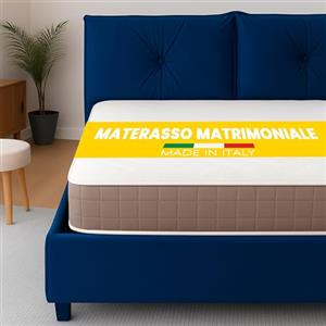 Flowen Materasso Matrimoniale 160x200 Memory Foam 20 cm Reversibile 2 Lati (Topper Morbido + Lato Rigido) 100% Made in Italy, per Letto 2 Piazze, Traspirante Anallergico Antiacaro e con Rivestimento Premium