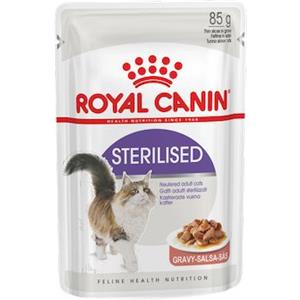 Royal Canin Sterilised in Salsa 85g - Cibo umido completo per gatti adulti sterilizzati, supporta il peso ideale e la salute urinaria