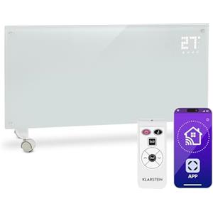 Klarstein Stufa Elettrica Basso Consumo, Stufa Elettrica 2000W, Termoconvettore Smart con Rotelle, Termosifone Elettrico Portatile, Termoconvettore a Parete con Termostato