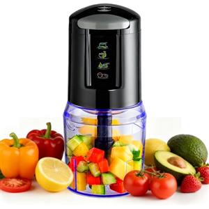 VINATO Robot da Cucina Multifunzione 300W - Tritatutto Elettrico con Frullatore, Affetta Cipolle e Bicchiere 500ml per Carne, Erbe, Pesto