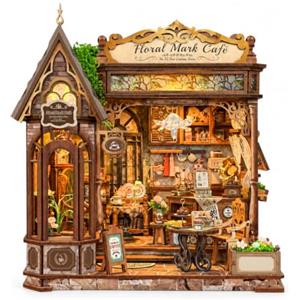 Spilay Kit fai da te in miniatura per adulti, kit casa delle bambole in | Con luce calda e mobili, set da costruzione in legno per libreria, esposizione della casa e regali creativi per gli amanti