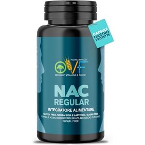 OVF NAC N-Acetil-Cisteina NAC 600mg 60cps Perfetto per Stimolare la Rigenerazione del Glutatione 2 Mesi di Fornitura Senza Glutine, Lattosio, Soia, Zuccheri 100% Made in Italy