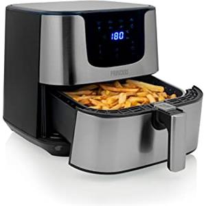 Princess Digital Aerofryer Deluxe XXL con 5.5 litri - 62,2% di Consumo Energetico in Meno - 1700 W - 8 Programmi - Acciaio Inox - Senza Olio - 182060