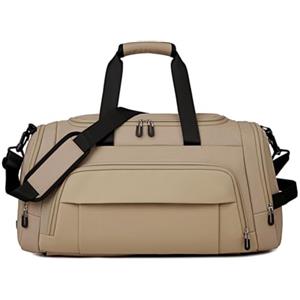 Fzaqwen Borsone da Palestra con Portascarpe Idrorepellente Borsone con Scomparto Scarpe Grande capacità Borsa Sportiva Scomparto Scarpe per Viaggiatori, Beige, T26 Kaki