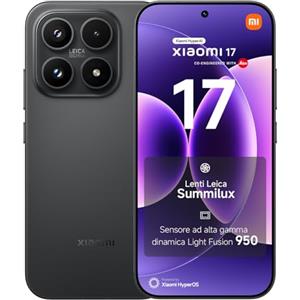 XIAOMI 17, Smartphone 12+256 GB, Black, Lenti Leica Summilux | Sensore Light Fusion 950, Batteria Surge 6330 mAh, HyperAI, Garanzia 3 anni