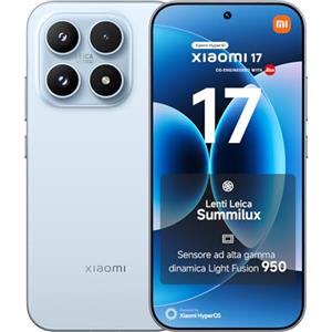 XIAOMI 17, Smartphone 12+256 GB, Ice Blue, Lenti Leica Summilux | Sensore Light Fusion 950, Batteria Surge 6330 mAh, HyperAI, Garanzia 3 anni