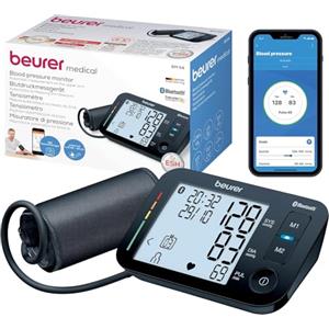 Beurer BM 54 Misuratore Di Pressione Da Braccio, Connessione Bluetooth E Display XL, per circonferenze braccio fino a 44 cm, 2 x 60 posizioni di memoria, Rilevazione aritmia e indicatore di rischio