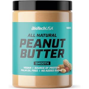 BioTechUSA Peanut Butter | burro di arachidi 100% | Da arachidi tostate al 100% | senza zuccheri aggiunti | naturale | 1000 g, Smooth