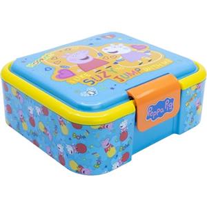 Stor Porta Pranzo Peppa Pig per Bambini con 3 Scomparti - 1786ml - Lunch Box Robusta in Plastica - Contenitore Merenda Scuola Sandwich