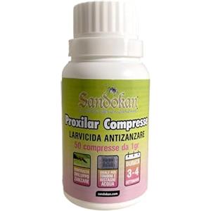 Sandokan, Proxilar Larvicida Zanzare 25 Compresse Effervescenti da 2g, Pastiglie per Tombini e Sottovasi con Pyriproxyfen, Trattamento Preventivo Antizanzare Lunga Durata, Made in Italy