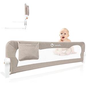 lionelo Eva Sponda Letto Universale Pieghevole 150x42 cm con Reclino a 180° | Barriera Protettiva per Bambini, Installazione Facile, Blocco StandSafe, Tasca Portaoggetti e Struttura Sicura