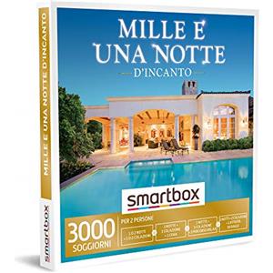 Smartbox - Mille e Una Notte d'Incanto Cofanetto Regalo Coppia, 1 o 2 Notti con Colazione o 1 Notte con Colazione e Cena o percorso Relax per 2 Persone, Idee Regalo Originale