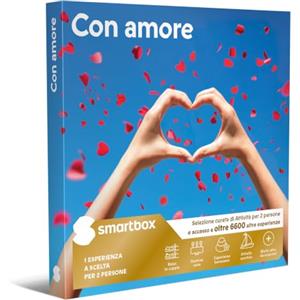 Smartbox - Cofanetto Regalo per Uomo o Donna - con Amore - Idee Regalo Originale - Soggiorni - Cene - Benessere - Sport per 2 Persone