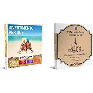 smartbox - Cofanetto Regalo Divertimento per Due - Idea Regalo per la Coppia - Una degustazione o Pausa Relax o attività di Svago per 2 & Cofanetto Regalo Calici e Sapori - Idea Regalo Gourmet
