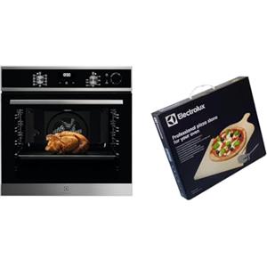 Electrolux Serie 700 Forno da Incasso a Vapore Multifunzione, Capacità 72 l, LOC5H40X2, Classe A & E9OHPS1 Set Pizza con Pietra refrattaria