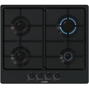 Bosch PGP6B6K80 Serie 4 Piano cottura a gas 60 cm acciaio smaltato Nero | Piano cottura a gas con controllo preciso della fiamma, Griglie in ghisa, Made in Europe