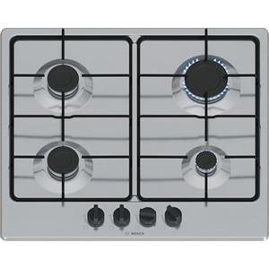 Bosch PGP6B5K85 Serie 4 Piano cottura a gas 60 cm 4 bruciatori Acciaio inox | Piano cottura a gas con controllo preciso della fiamma, Griglie in ghisa, Made in Europe