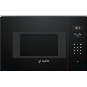 Bosch BFL524MB0, Serie 6, Microonde da incasso, 7 Programmi automatici cottura, Display digitale a LED, Cleaning Assistance, Nero