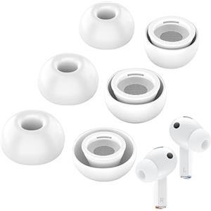 Miruchertter Auricolari per Galaxy Buds 3 Pro, in silicone, compatibili con Samsung Galaxy Buds Pro 3, accessori di ricambio L/M/S (3 paia) (bianco)