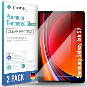 smartect Vetro Temperato 2 Pezzi per Samsung Galaxy Tab S9 | Schermo Protettivo HD Anti Graffio, Pellicola Protettiva Senza Bolle, 0.3 mm Ultra Trasparente, Durezza 9H, Ultra Resistente